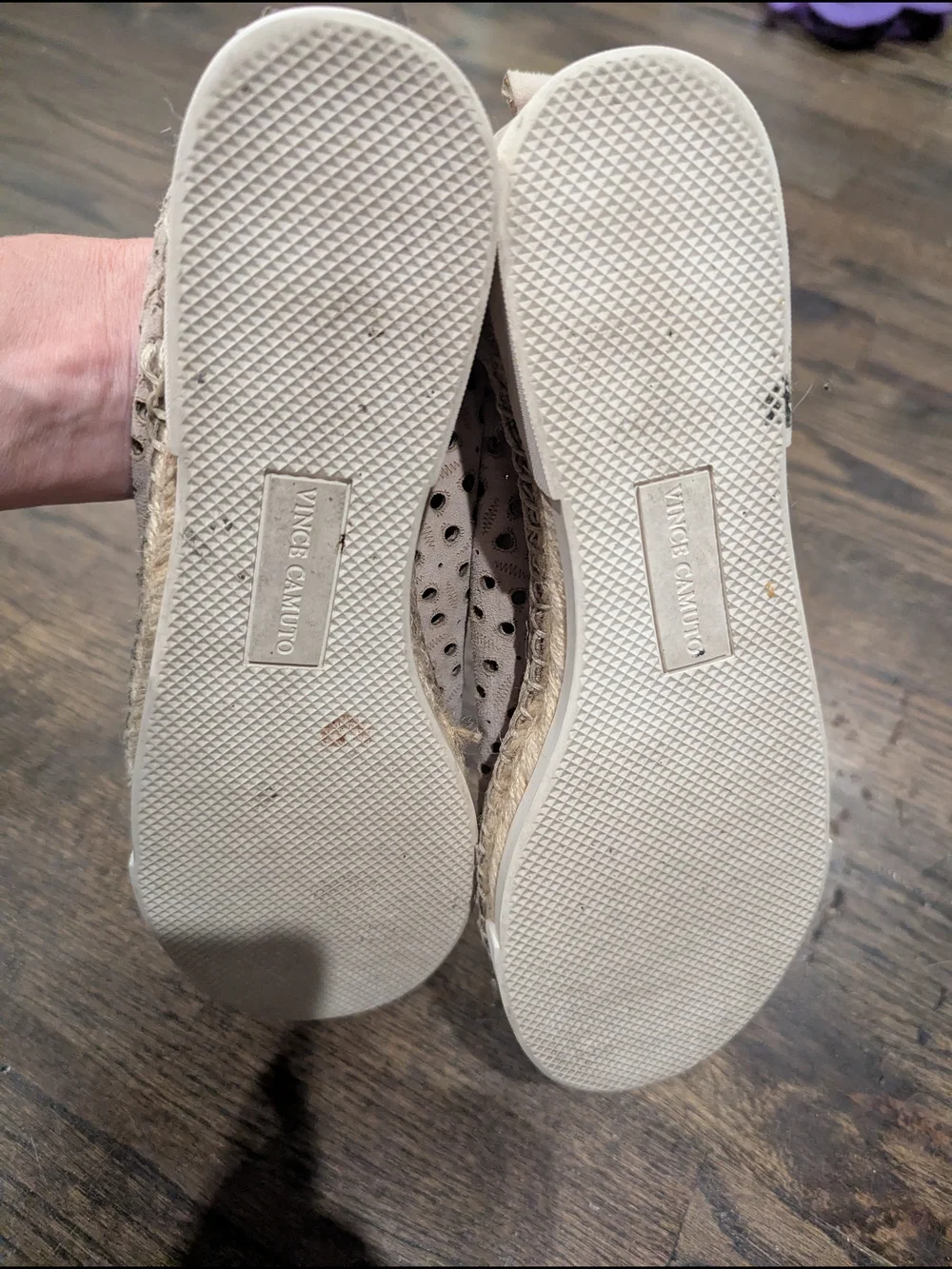 Vince Camuto Perforated Lace-Up Sneakers - Beige